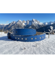 iris collare in vero cuoio con Cristalli Swarovski® di Bullophilosophy per cane bulldog inglese francese