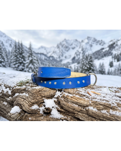 Collare Cane Artigianale Iris in Cuoio e Swarovski®  | Bullophilosophy®